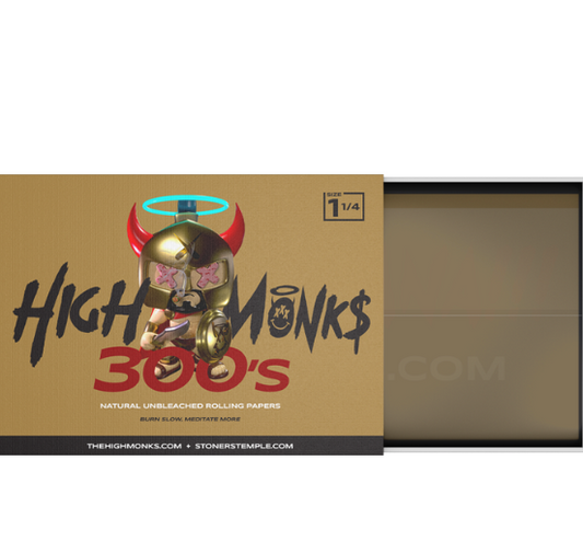 1 Box of HM LEOHIGHDAS contains 40 packs of 300 unbleached 1 ¼ rolling papers